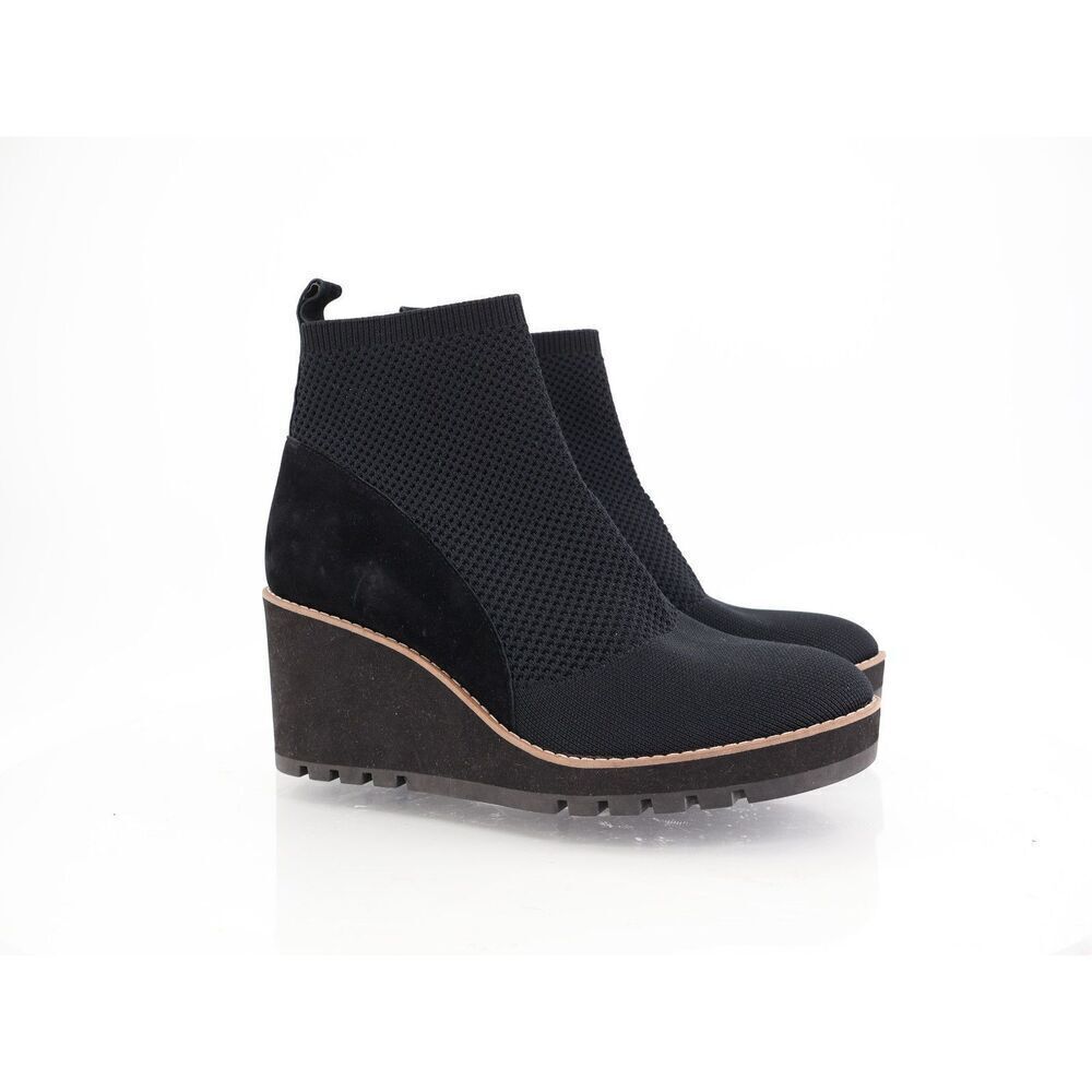 Eileen Fisher Quill Bootie Wedge Knit Slip On Stretchy Platform Size 11 Ankle